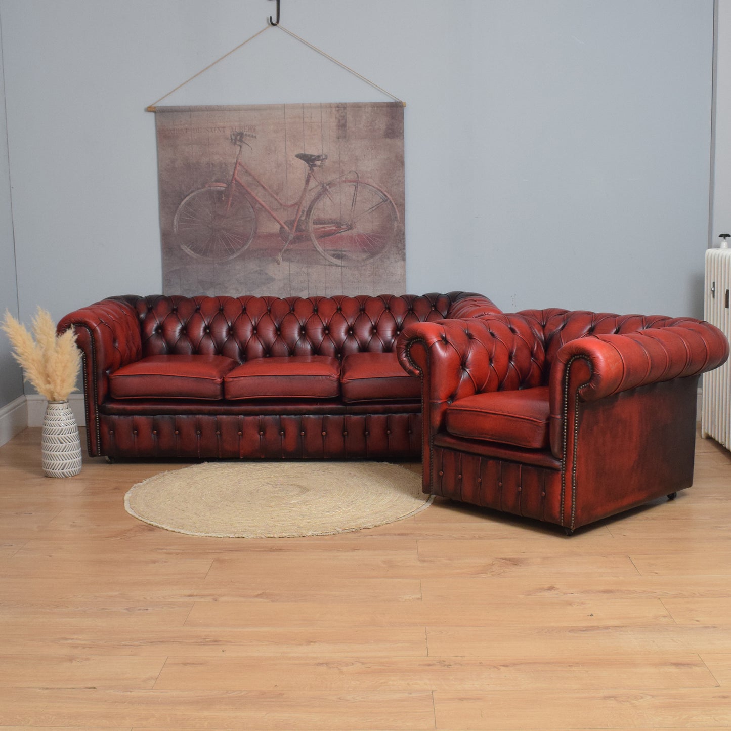 Chesterfield Sofa and Armchair