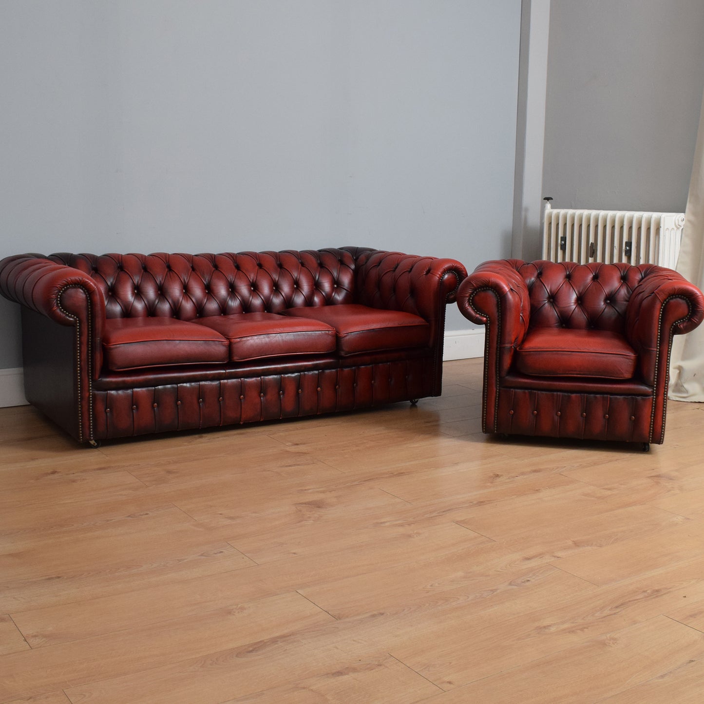 Chesterfield Sofa and Armchair