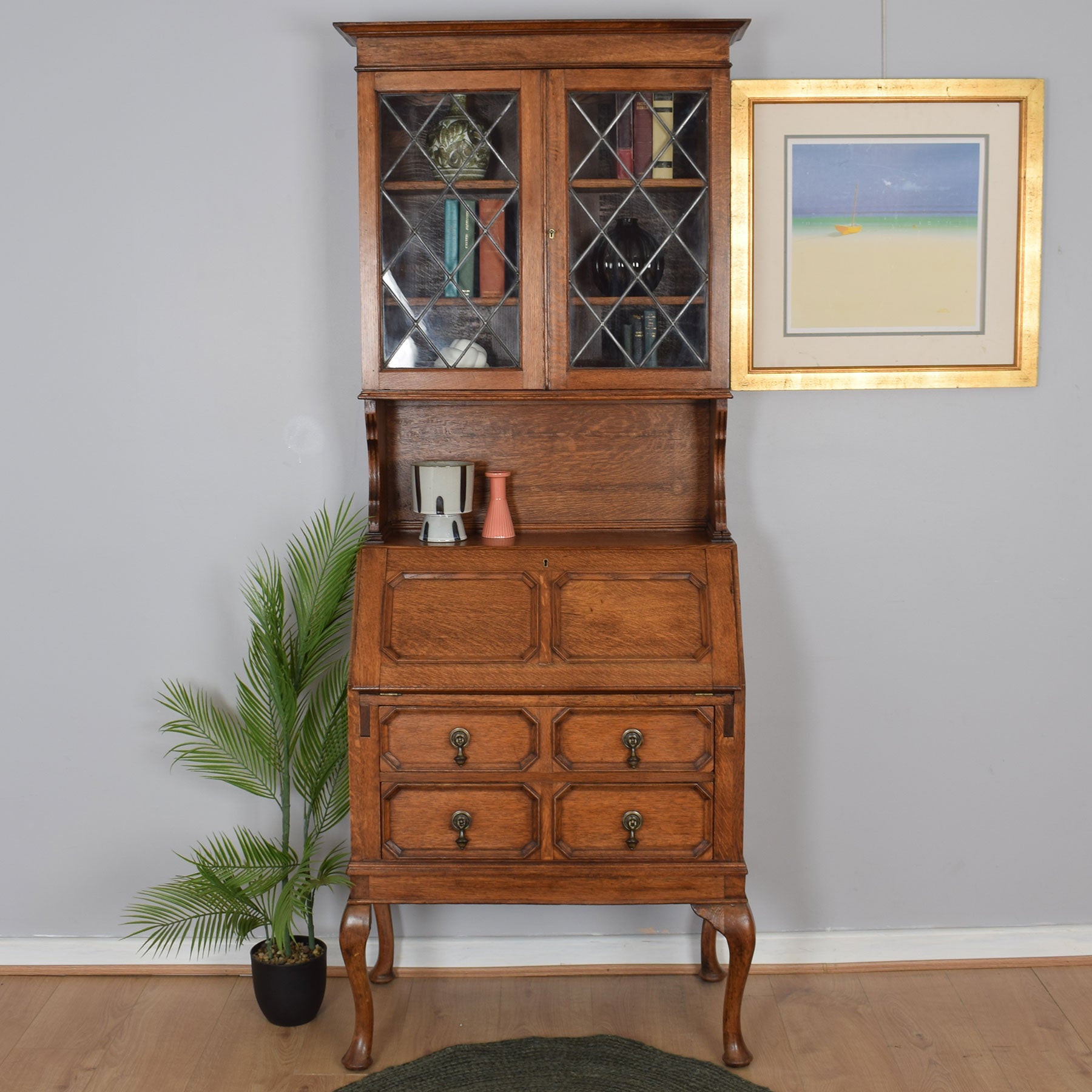 Oak 2024 bureau bookcase