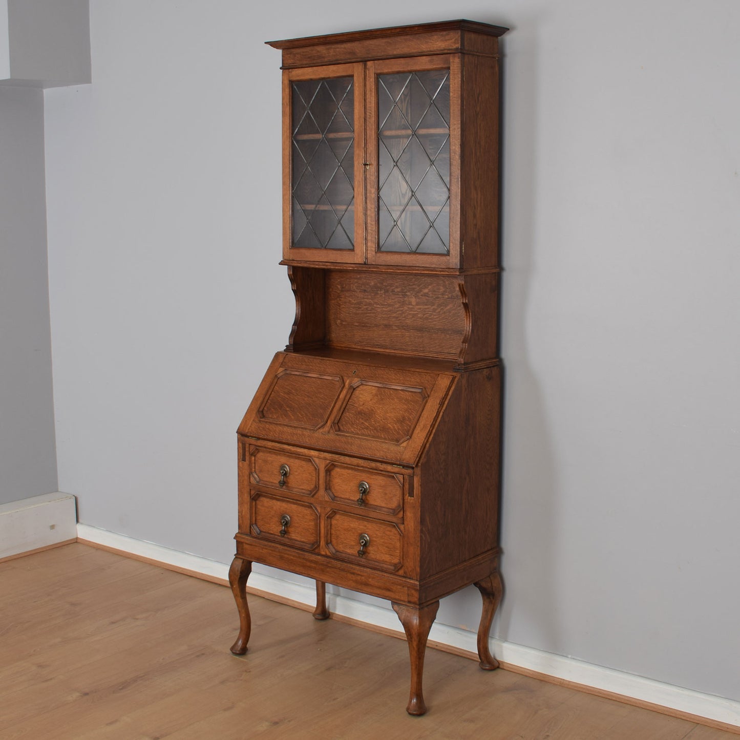 Oak Bureau Bookcase