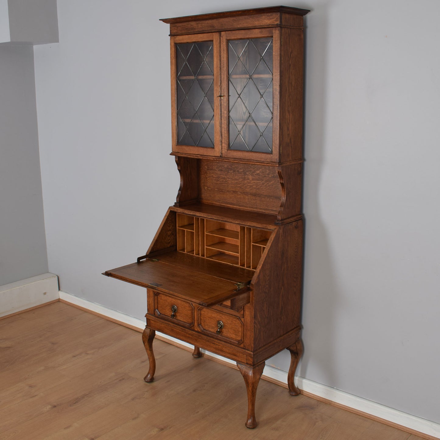 Oak Bureau Bookcase