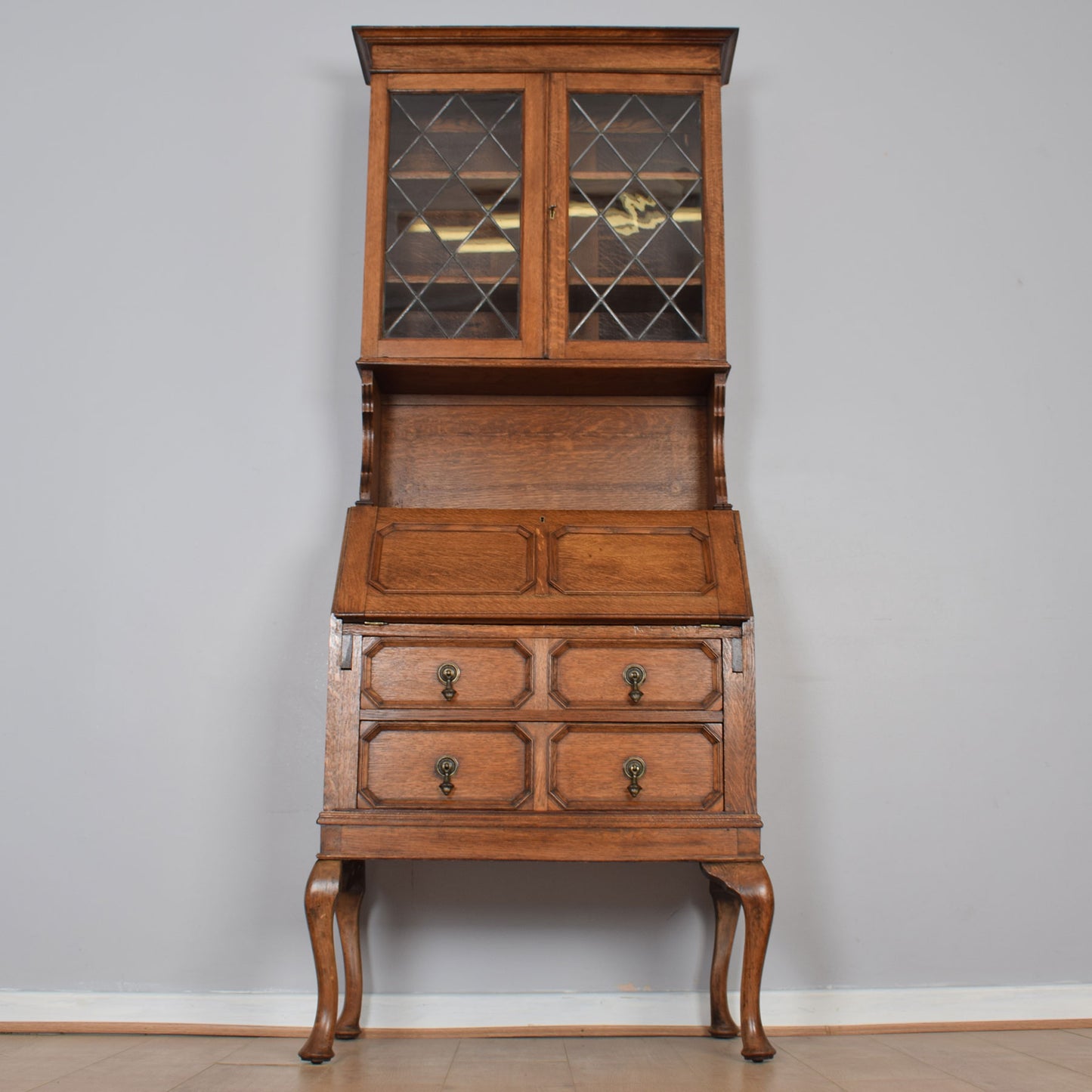 Oak Bureau Bookcase