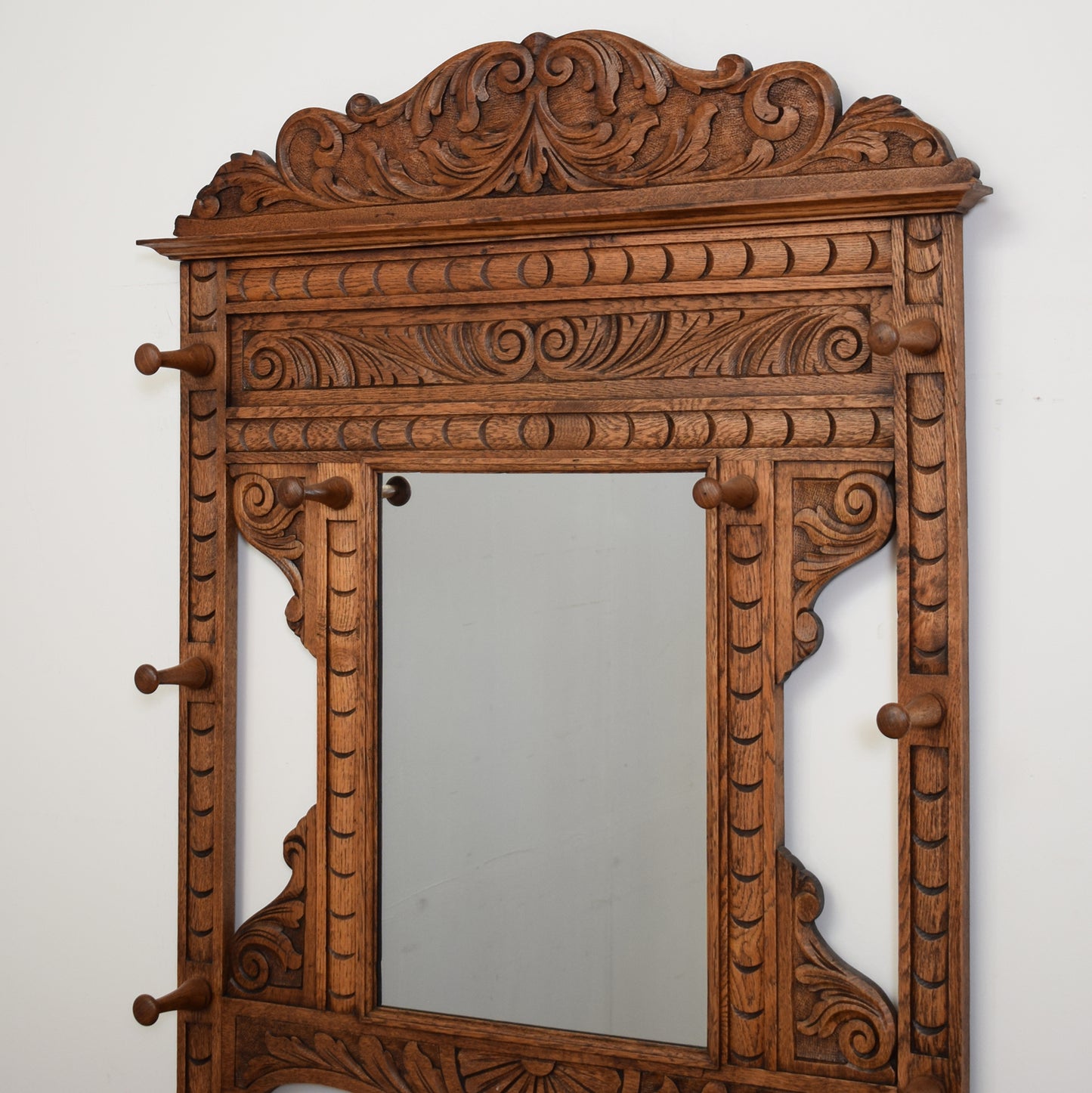Restored Carved Oak Hall Stand