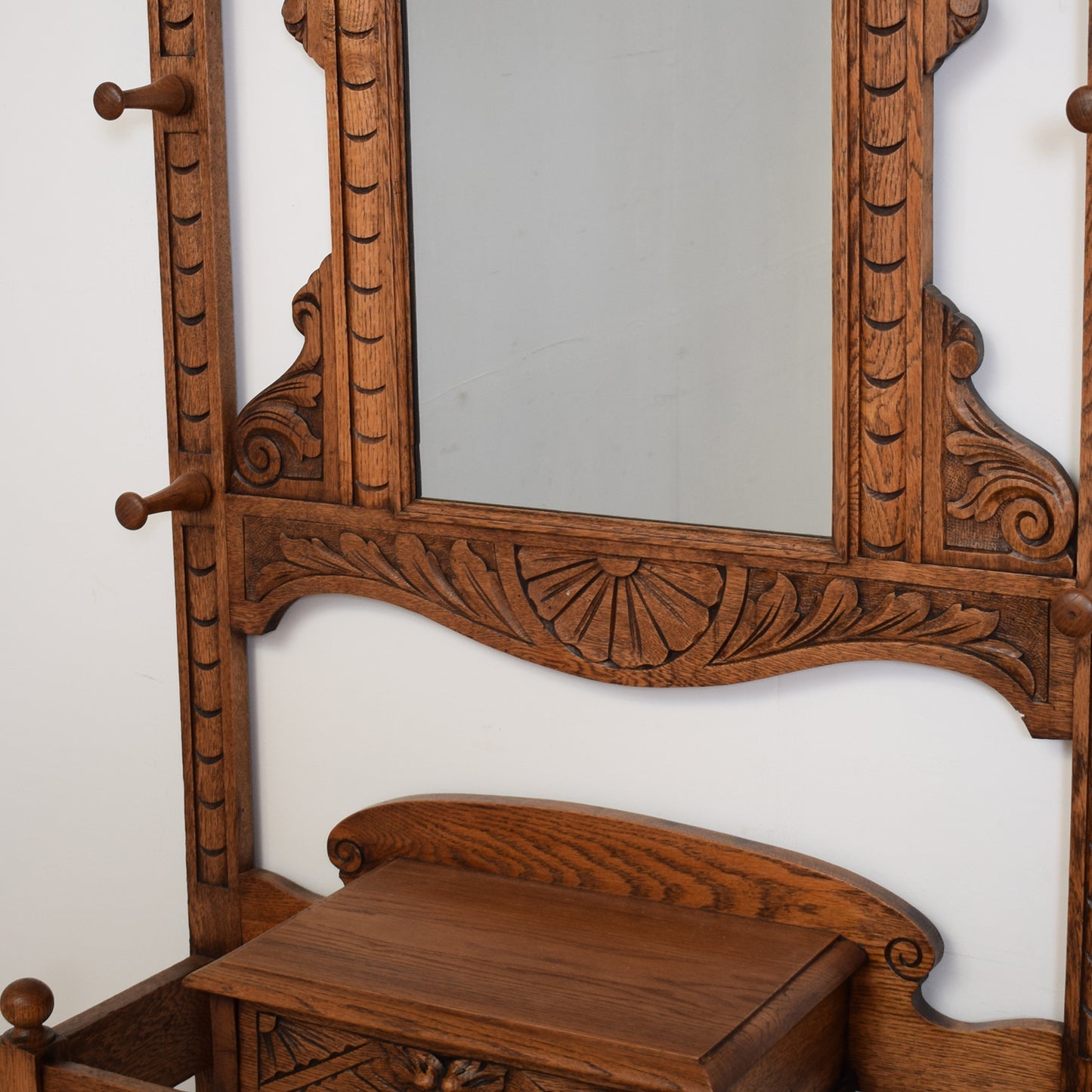 Restored Carved Oak Hall Stand