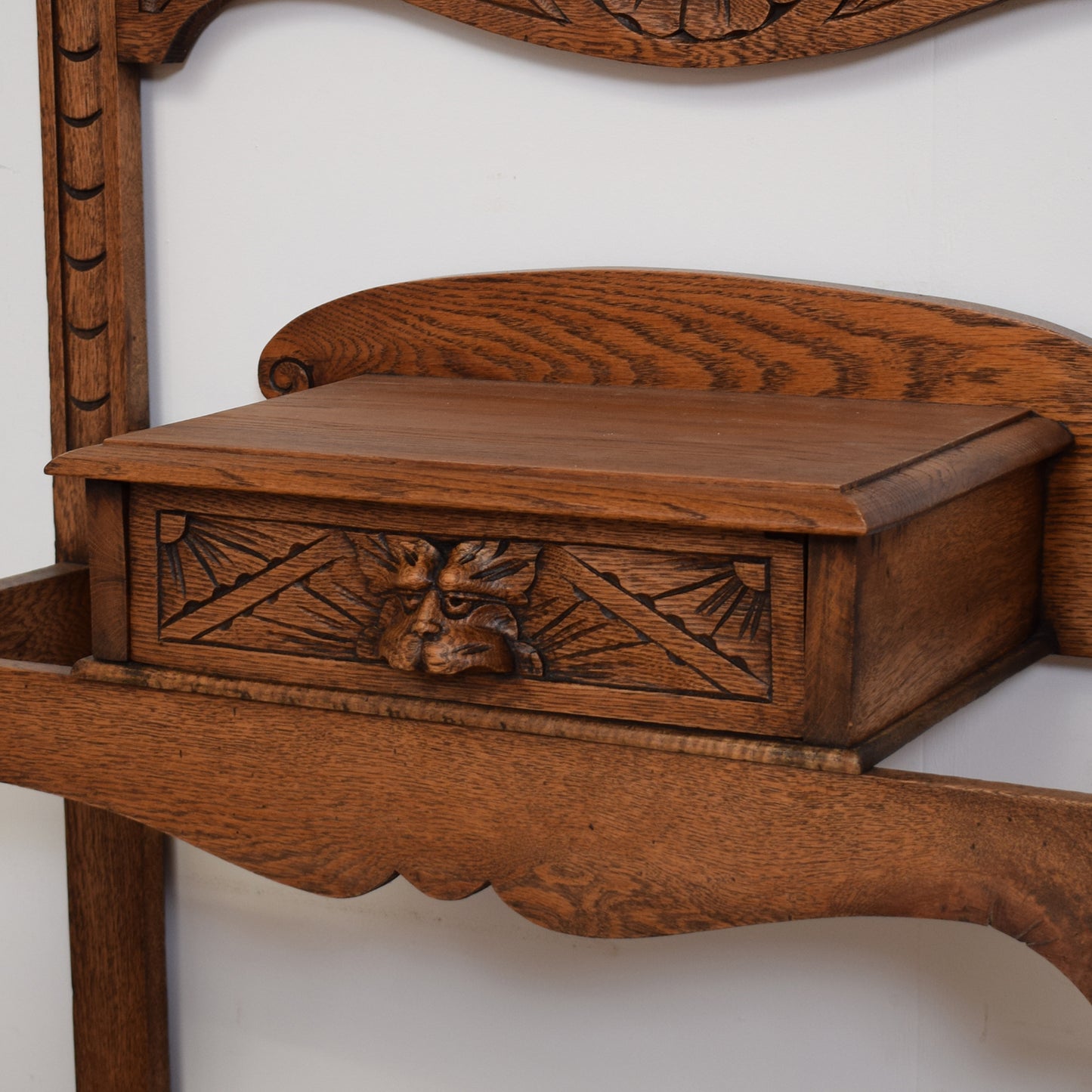 Restored Carved Oak Hall Stand