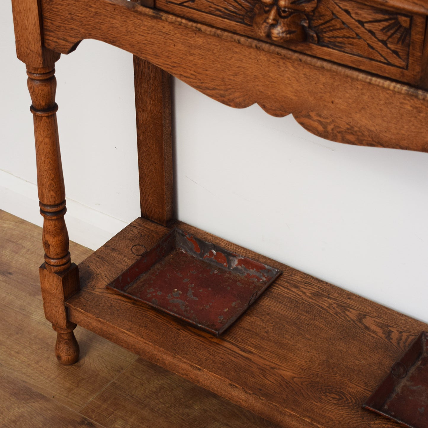 Restored Carved Oak Hall Stand