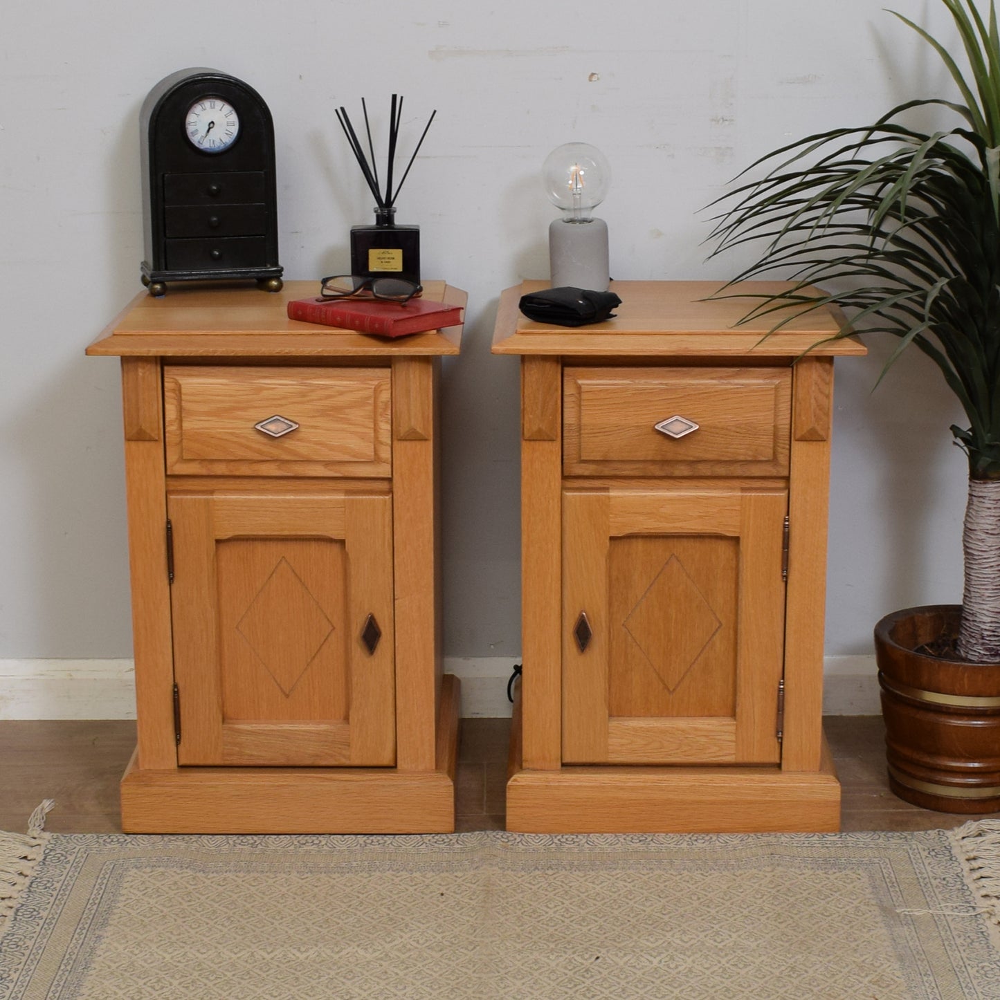 Pair Of Oak Bedsides