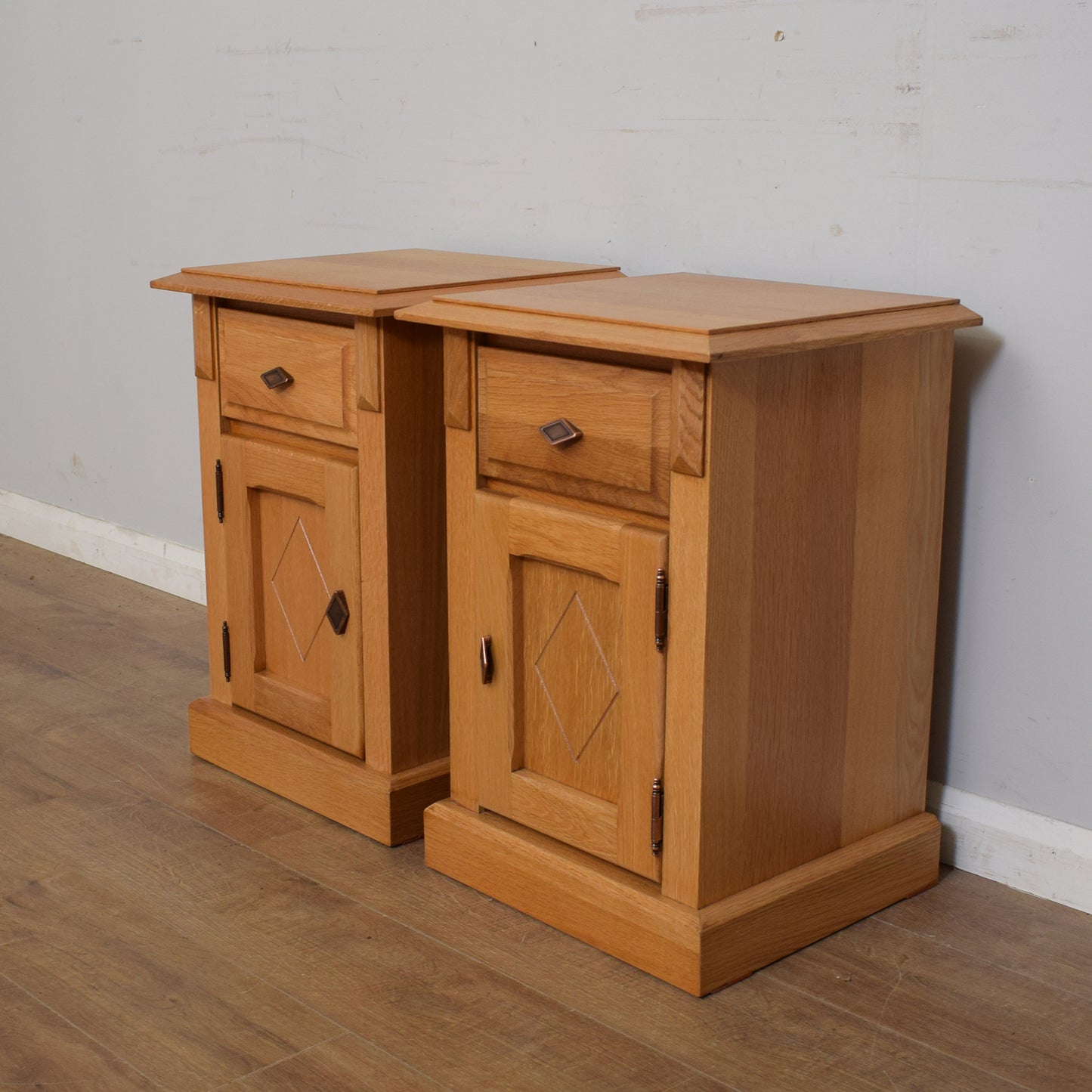 Pair Of Oak Bedsides