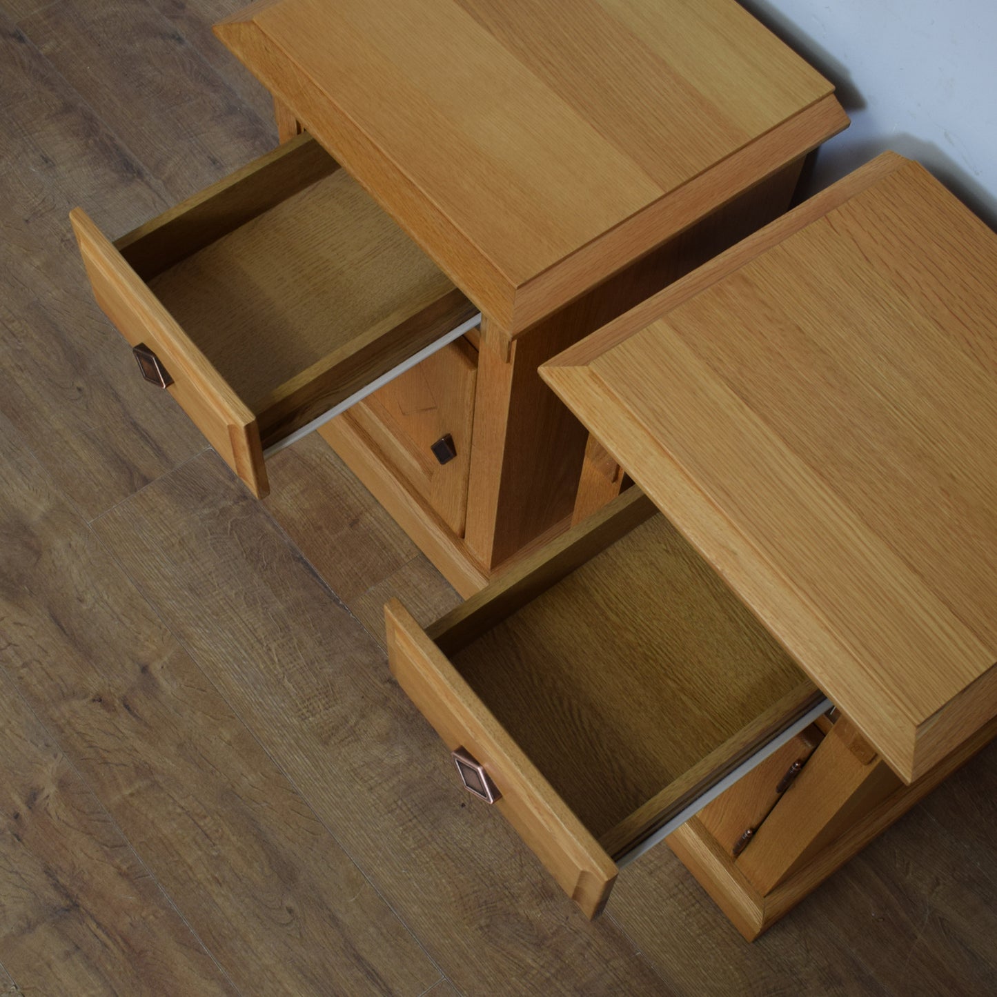 Pair Of Oak Bedsides