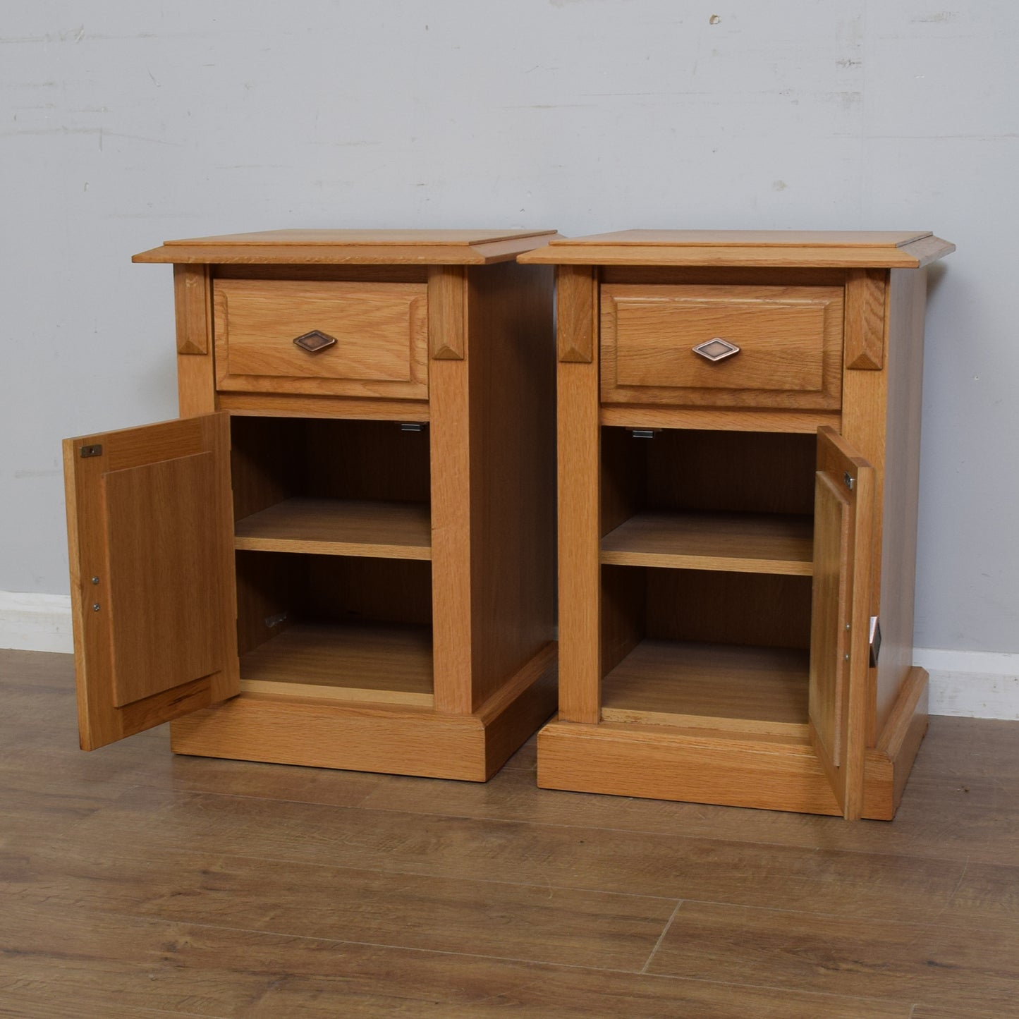 Pair Of Oak Bedsides