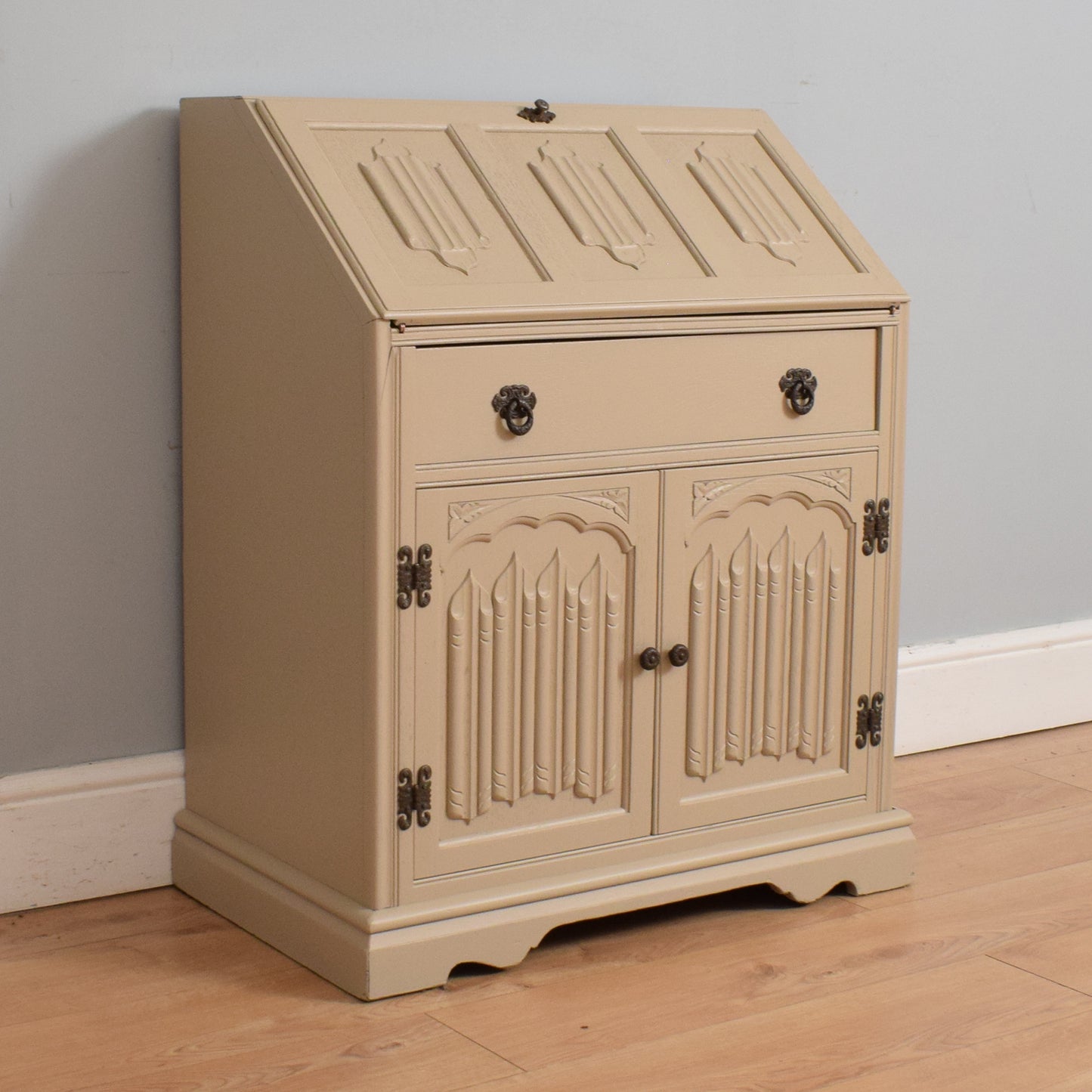 Painted Linenfold Bureau