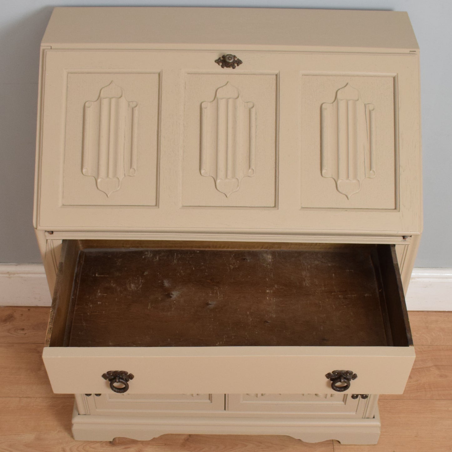 Painted Linenfold Bureau
