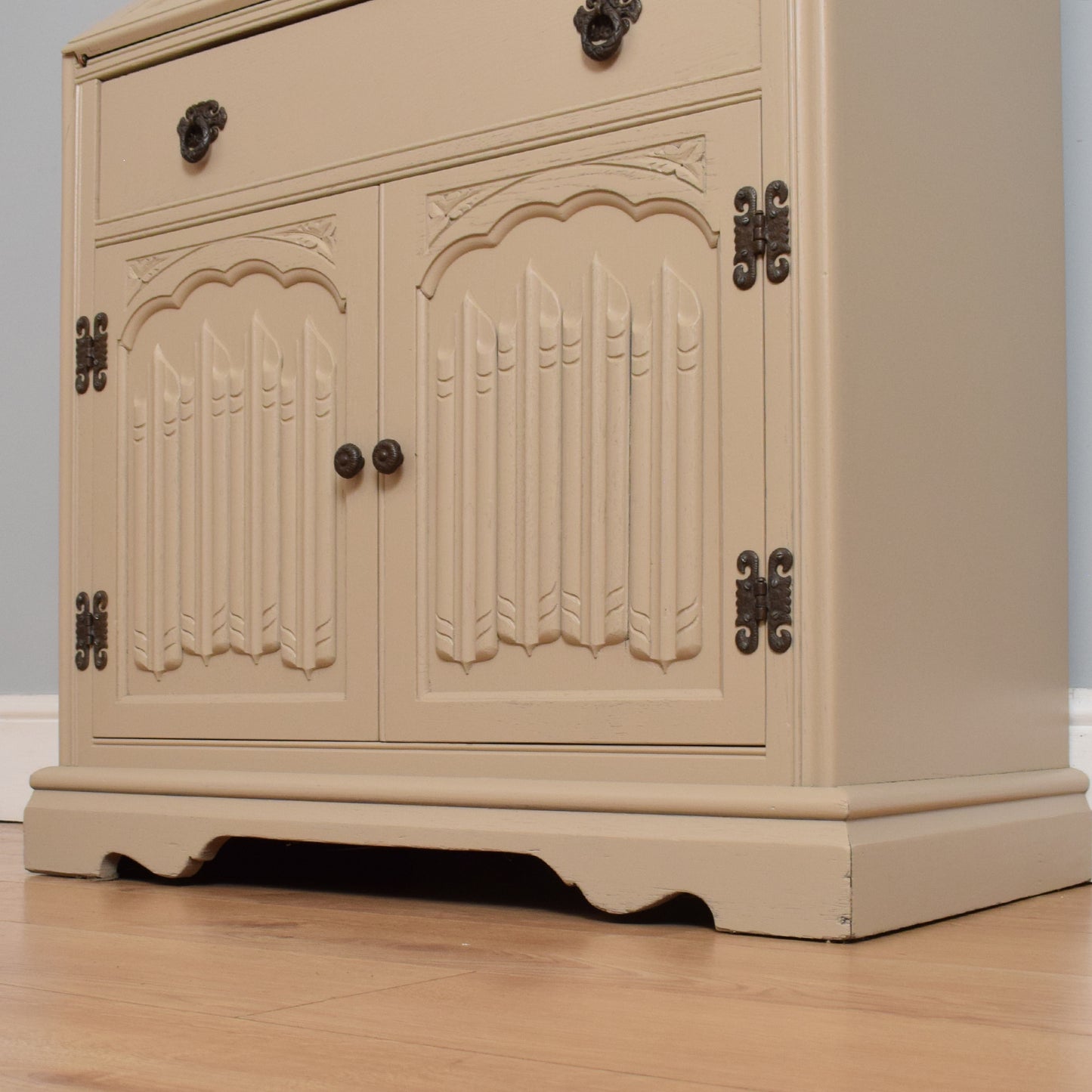 Painted Linenfold Bureau