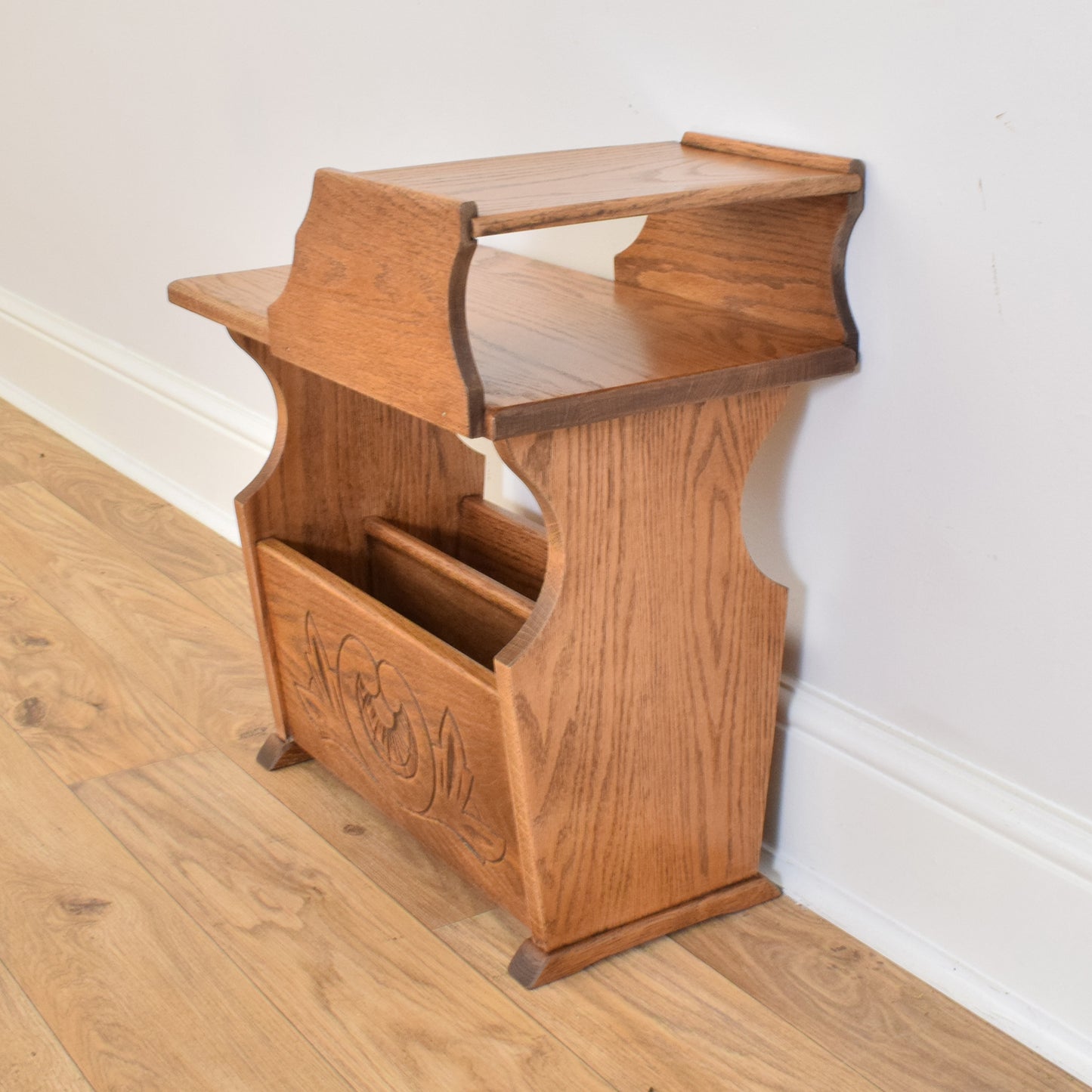 Restored Oak Magazine Rack