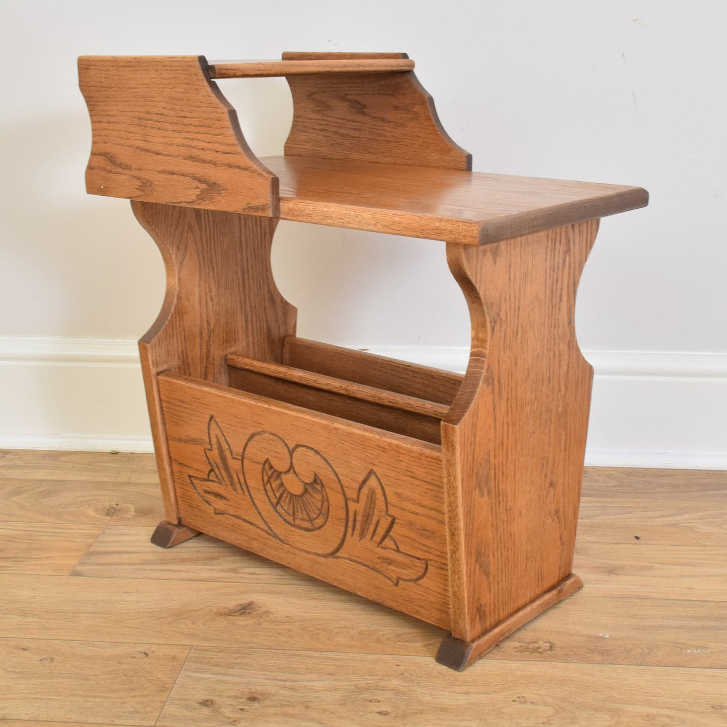 Restored Oak Magazine Rack