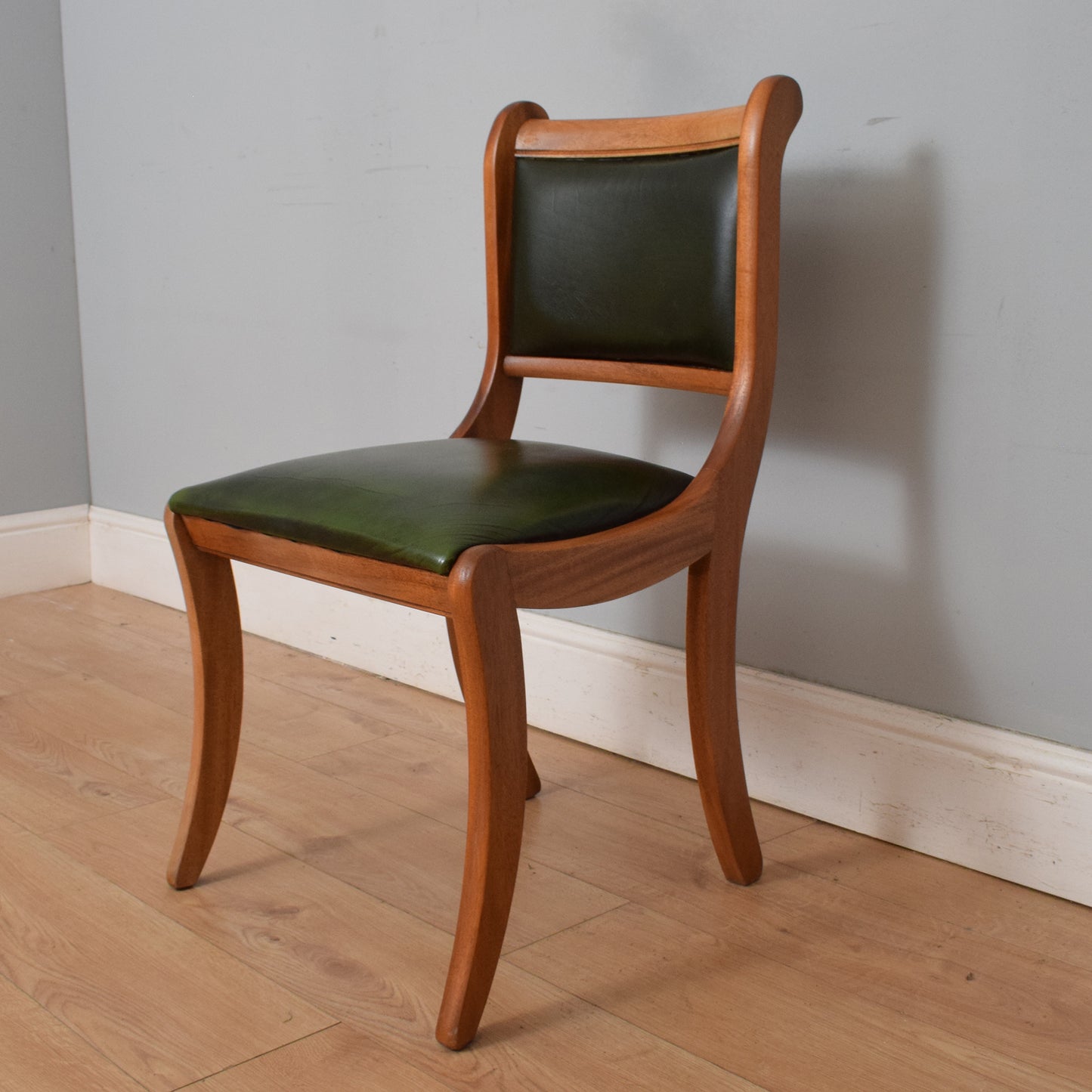 Restored Leather Top Pedestal Desk and Chair