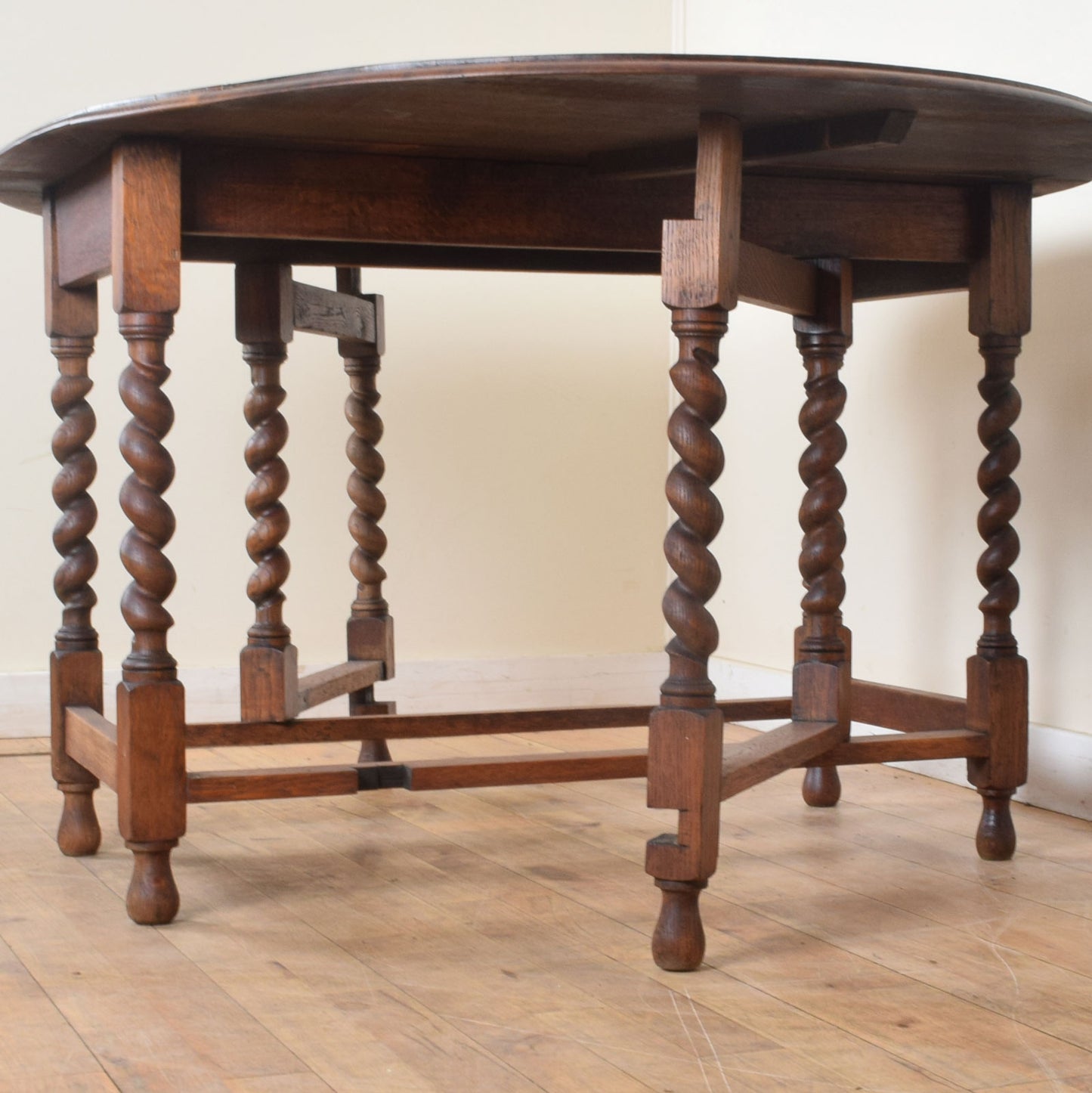 Barley-Twist Drop Leaf Table and Four Chairs