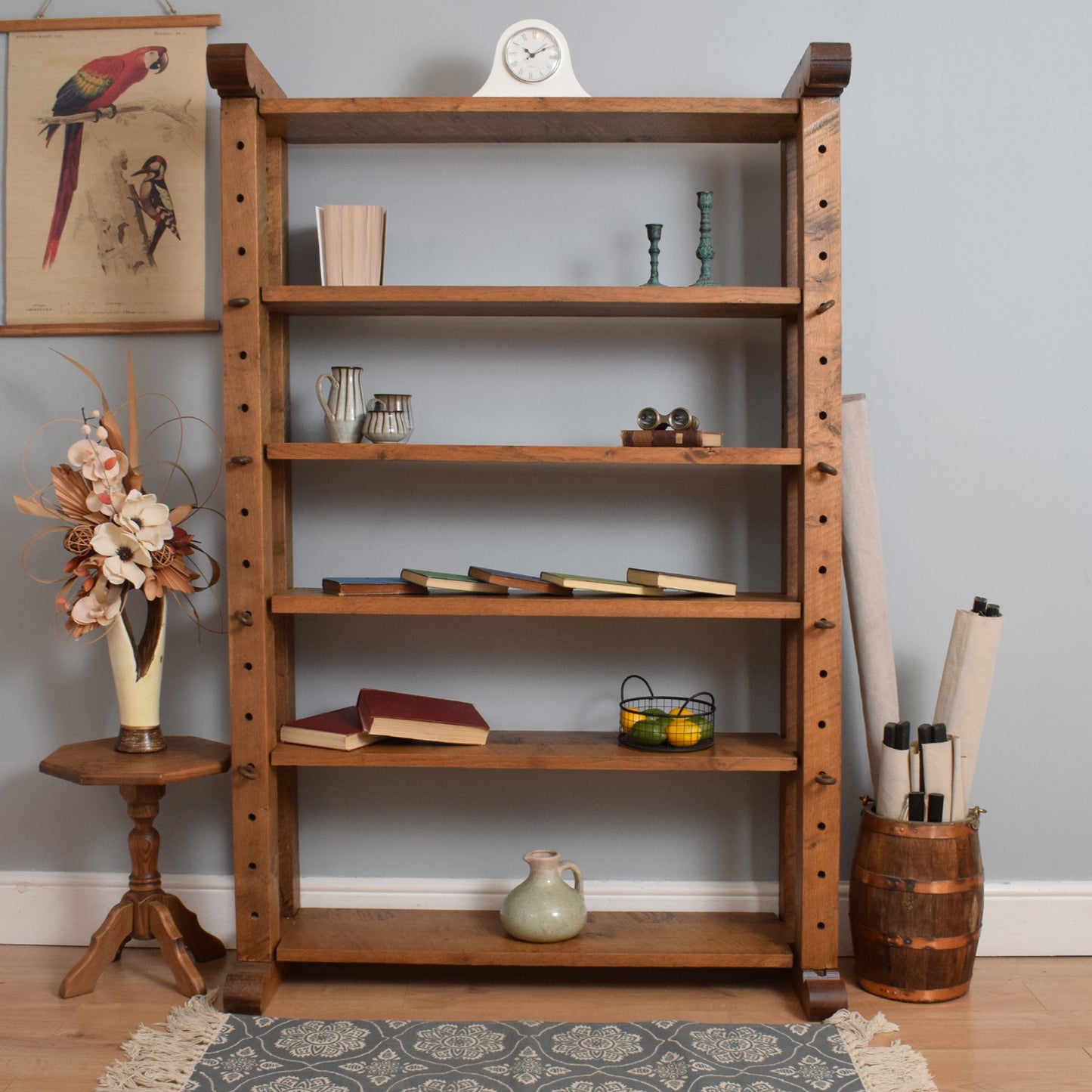 Restored Oak Cheese Rack