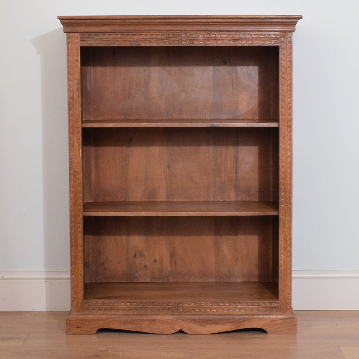 Medium Carved Mango Wood Bookcase