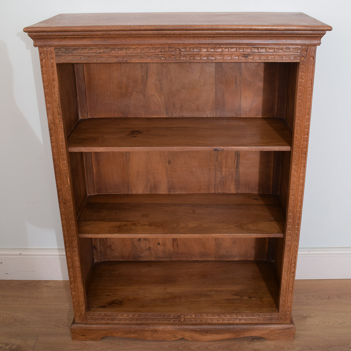 Medium Carved Mango Wood Bookcase