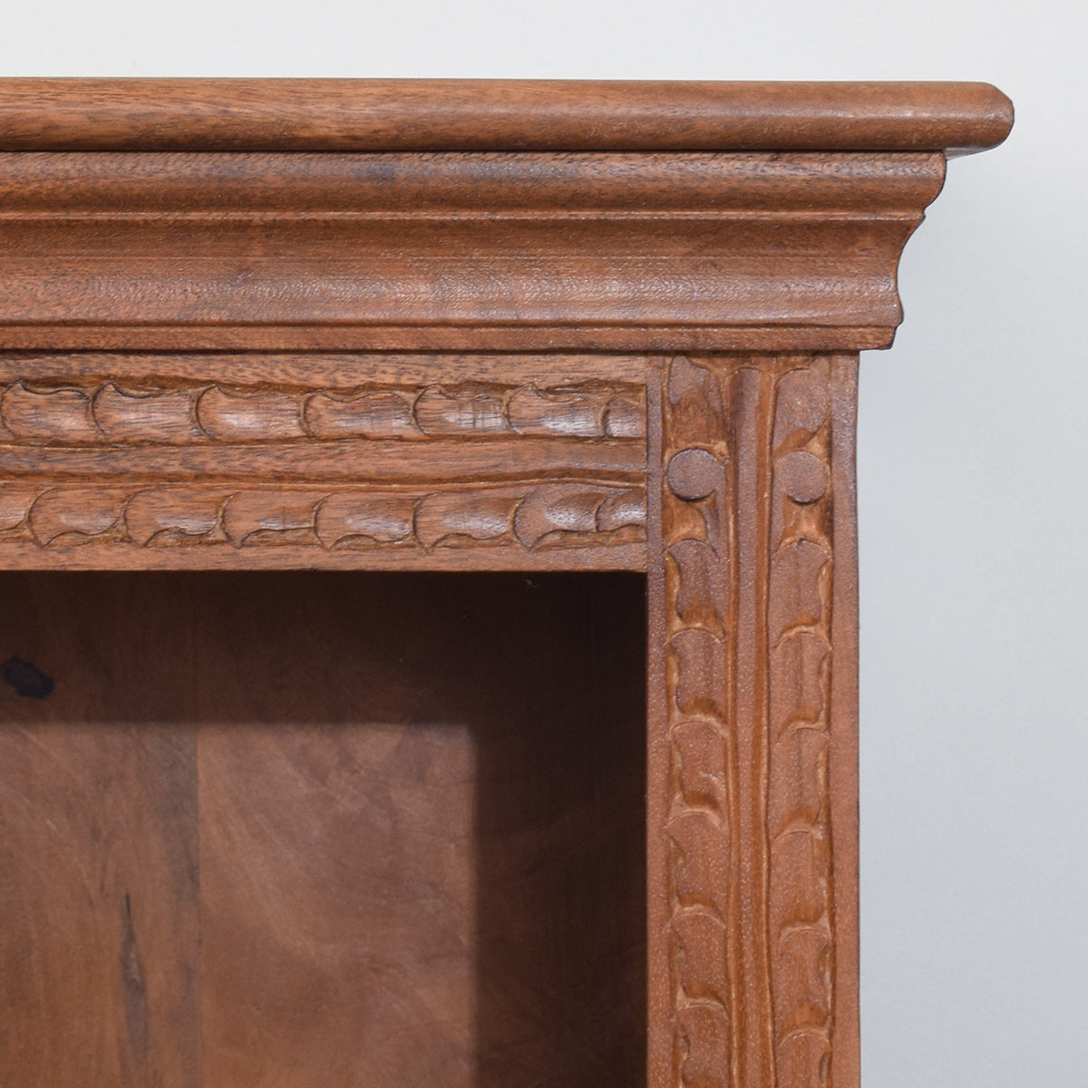 Medium Carved Mango Wood Bookcase
