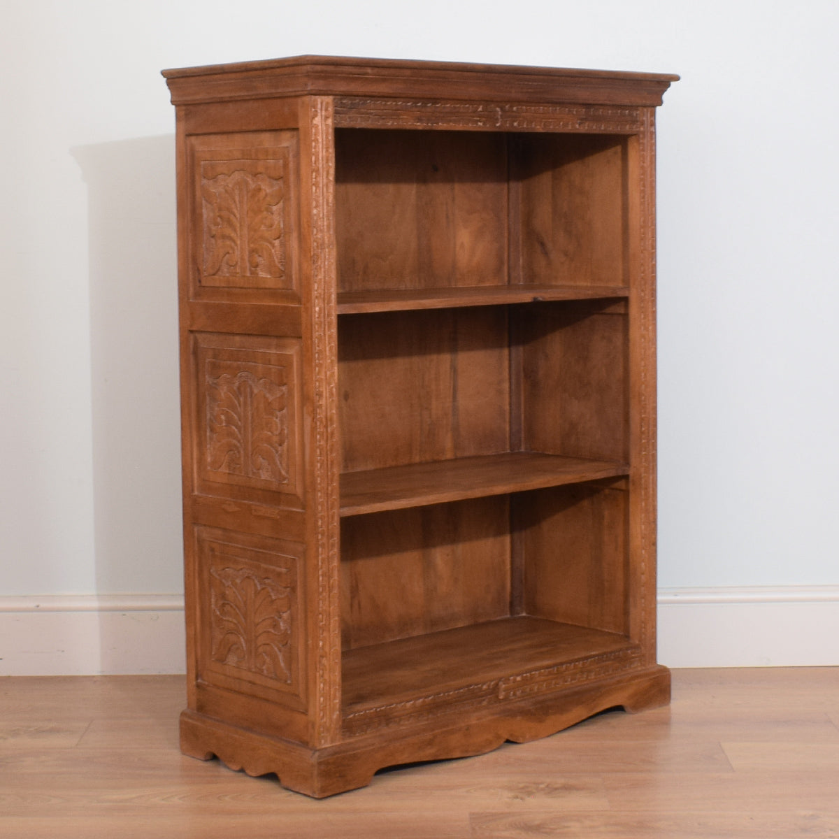 Medium Carved Mango Wood Bookcase