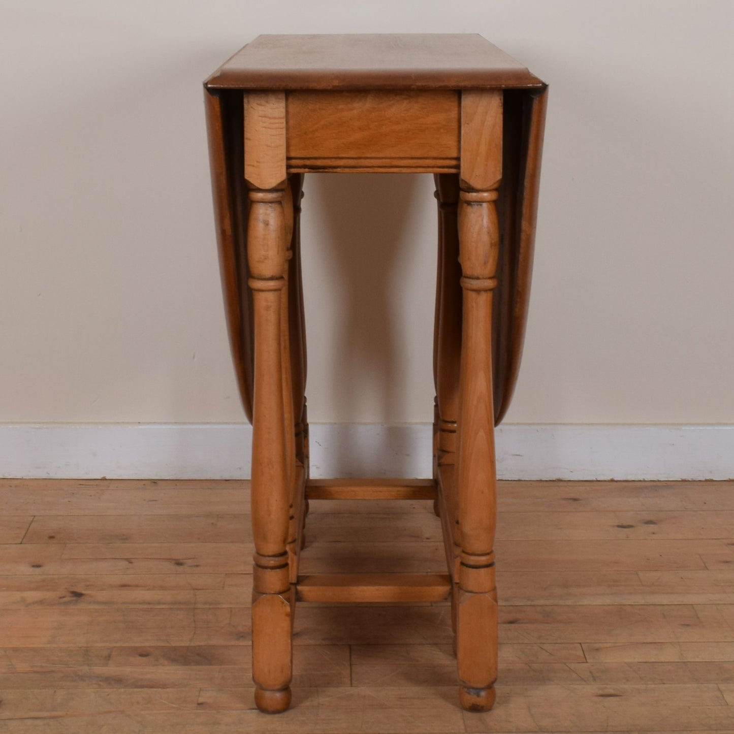 Oak Drop Leaf Table and Two Chairs