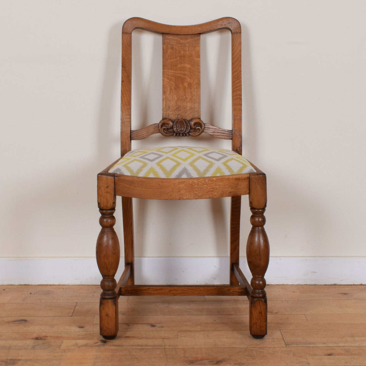 Oak Drop Leaf Table and Two Chairs