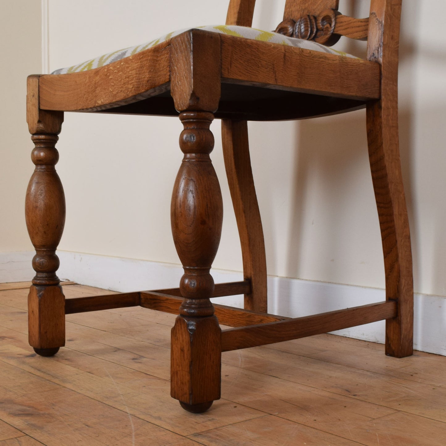 Oak Drop Leaf Table and Two Chairs