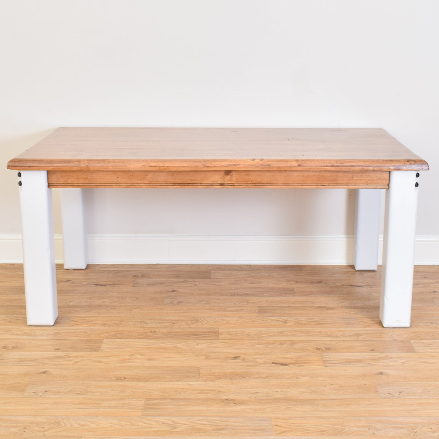 Painted Pine Table and Six Chairs