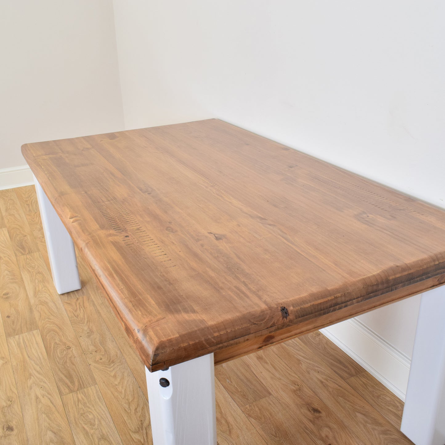 Painted Pine Table and Six Chairs