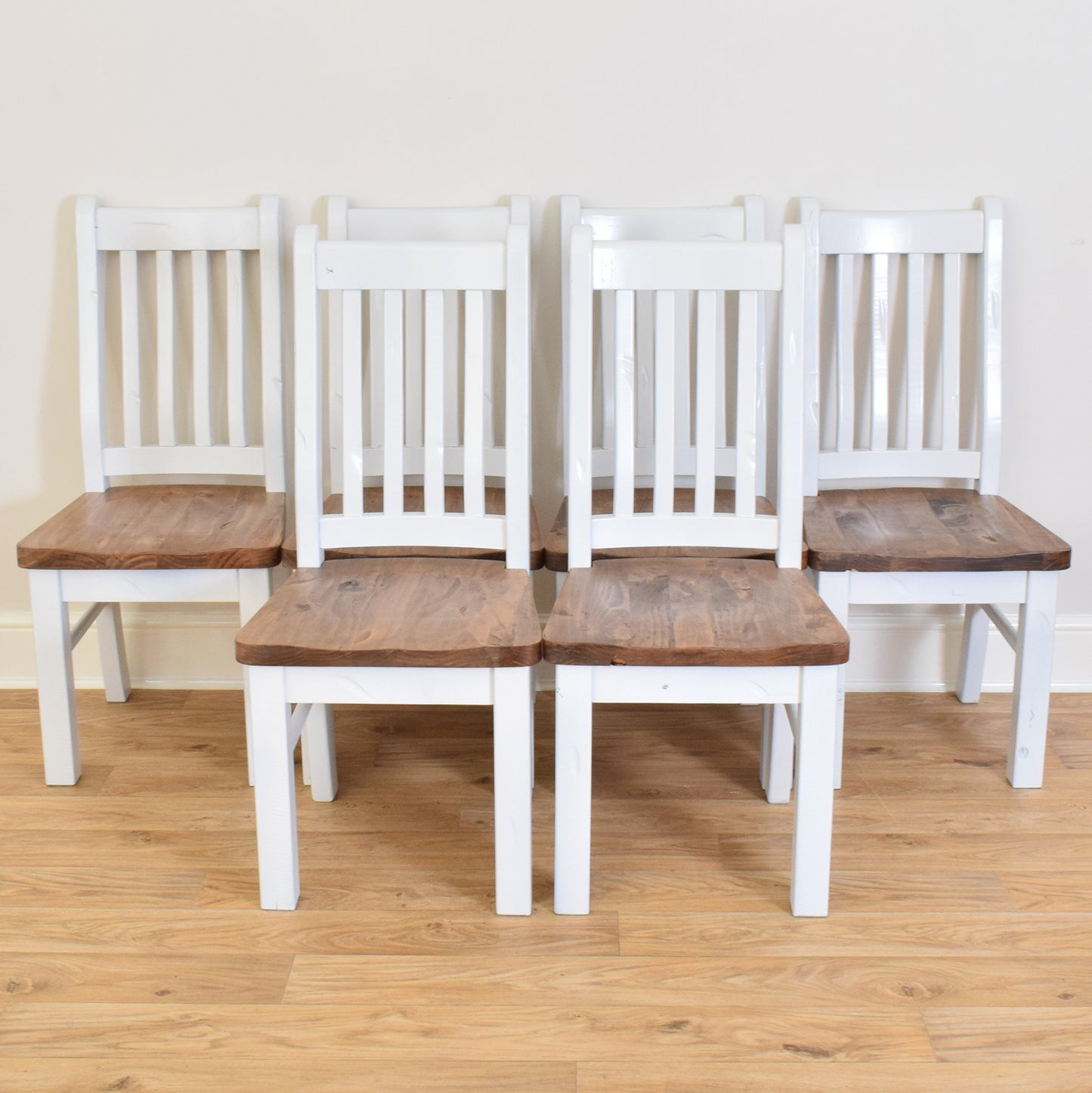 Painted Pine Table and Six Chairs