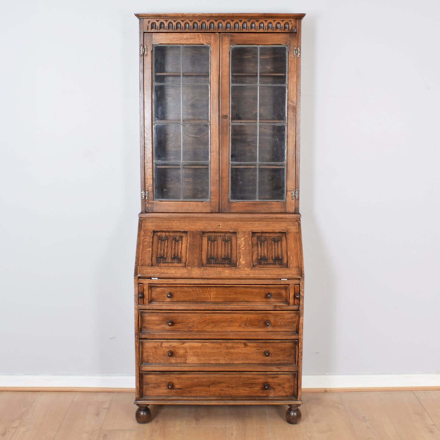 Oak Bureau Bookcase