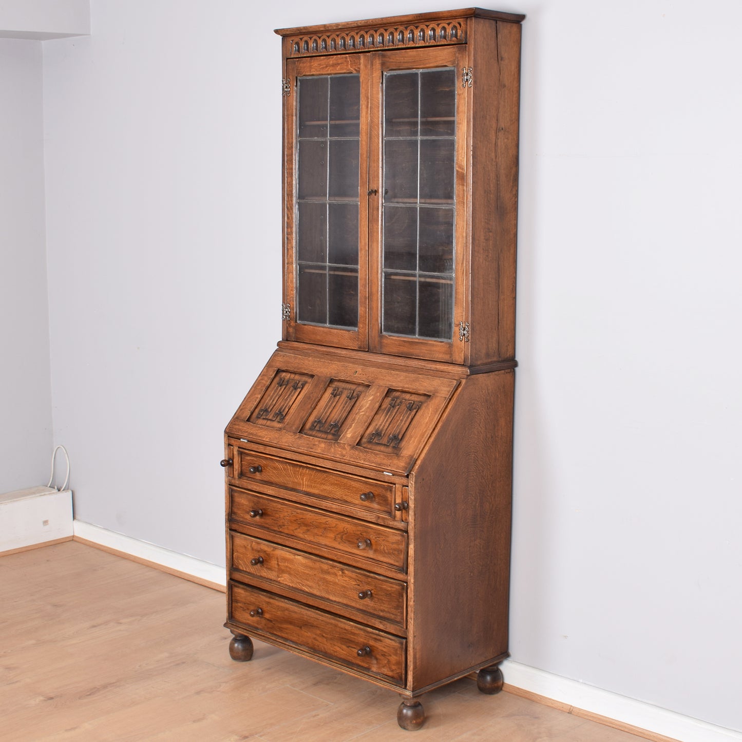 Oak Bureau Bookcase