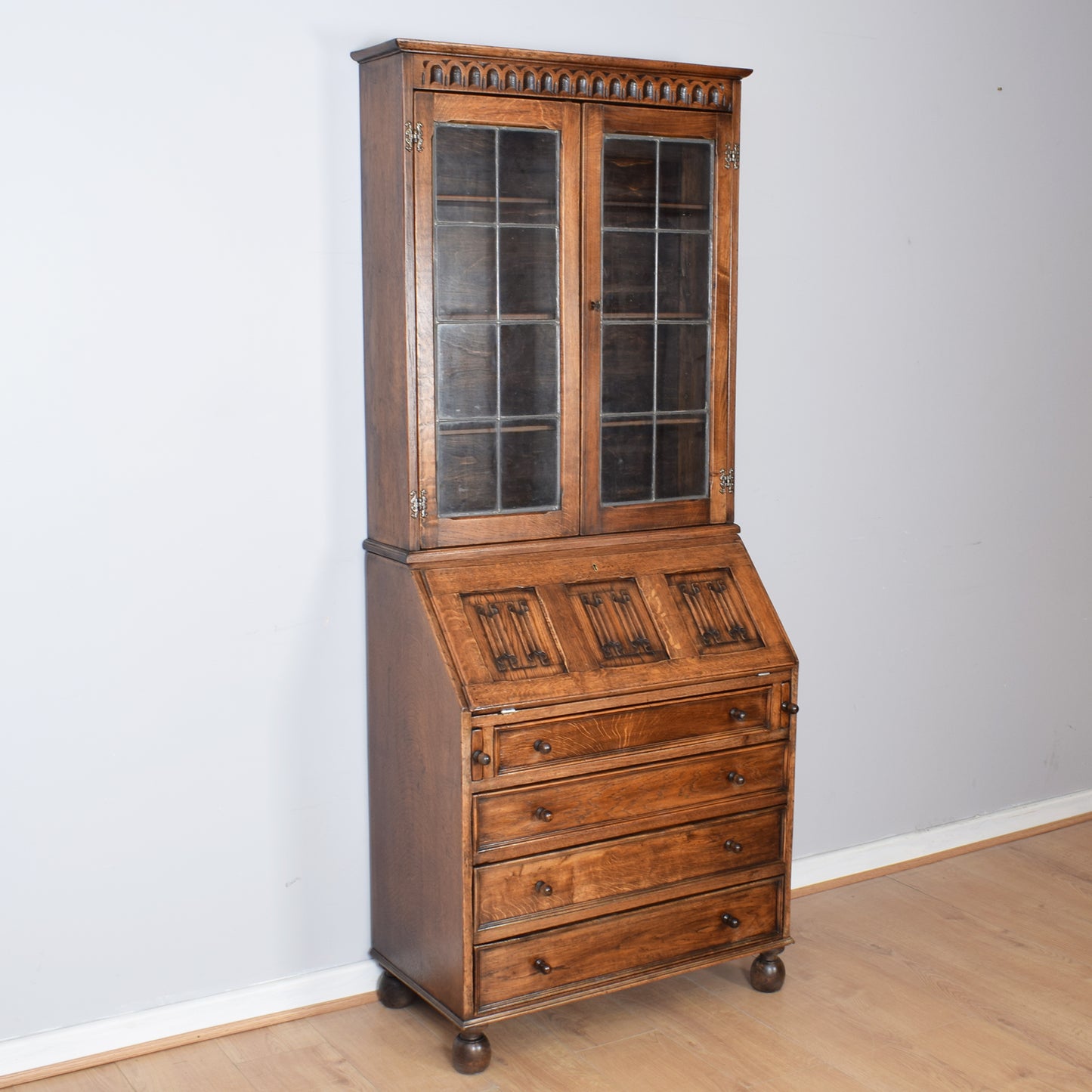 Oak Bureau Bookcase