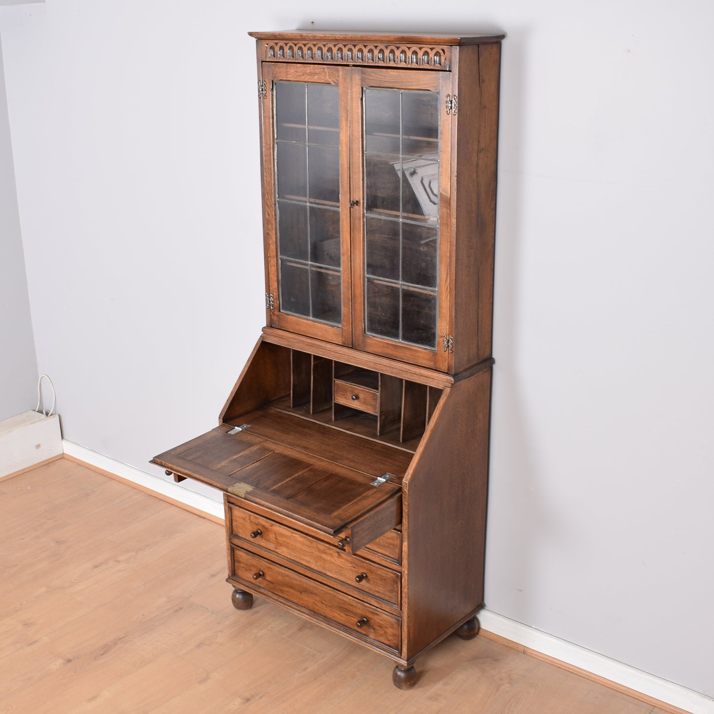 Oak Bureau Bookcase