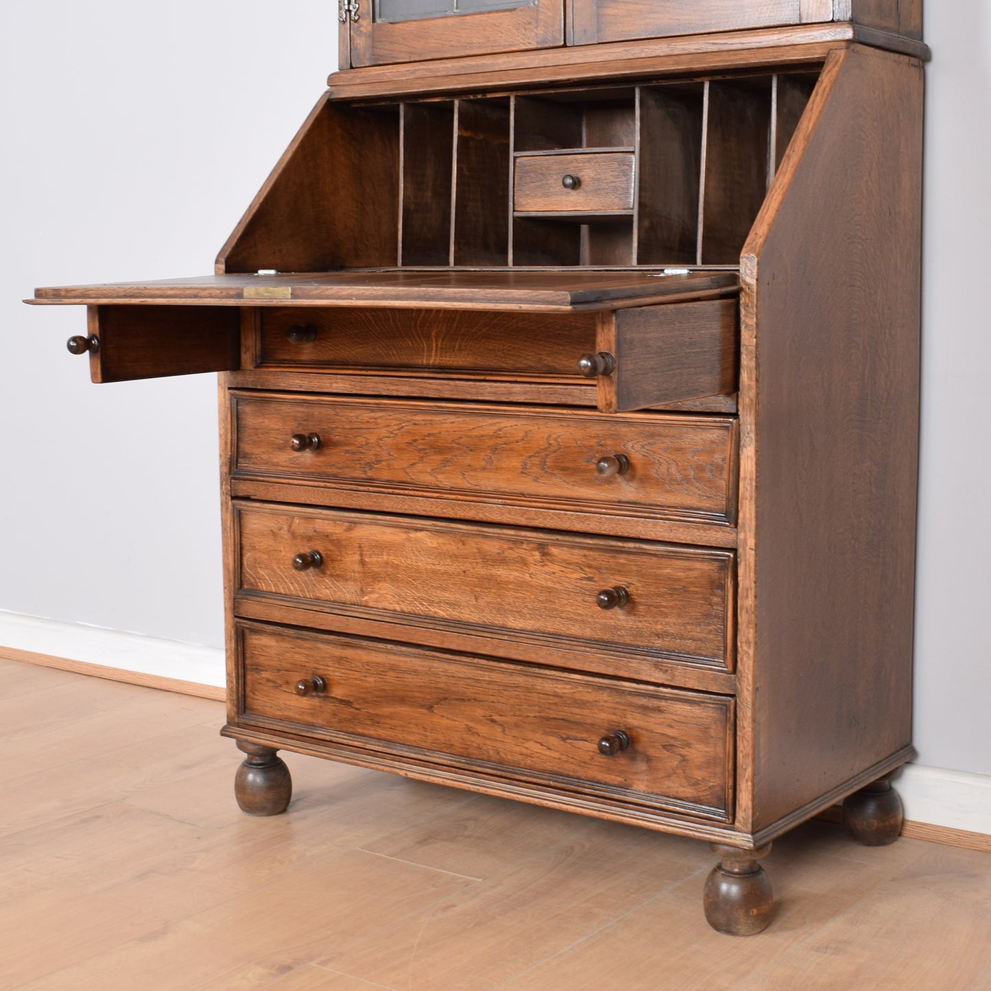 Oak Bureau Bookcase