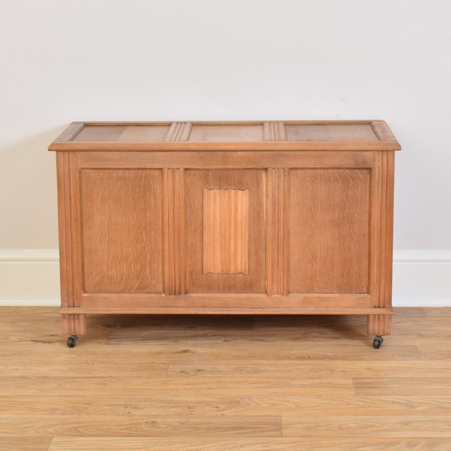 Restored Oak Linenfold Blanket Box