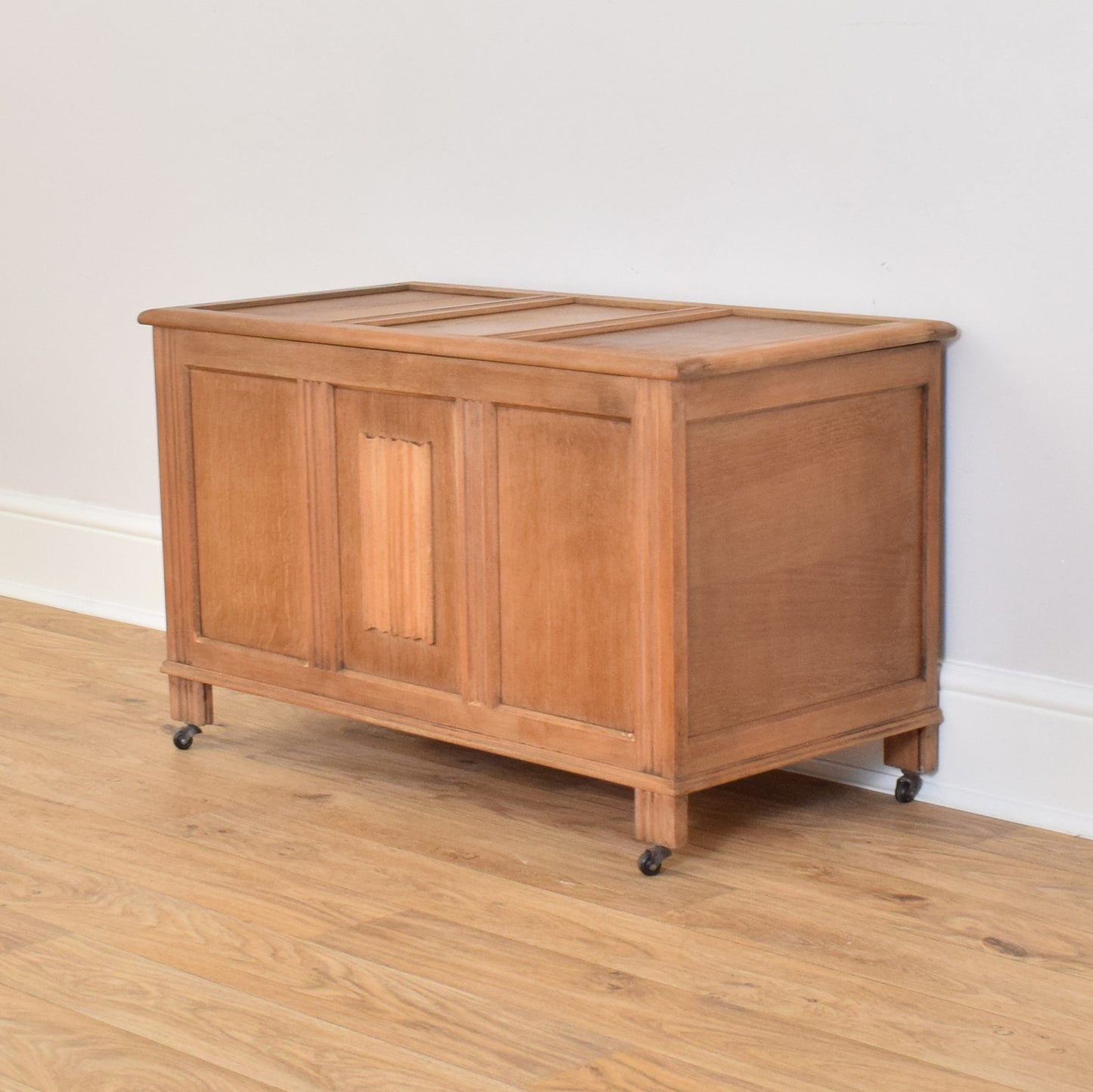 Restored Oak Linenfold Blanket Box