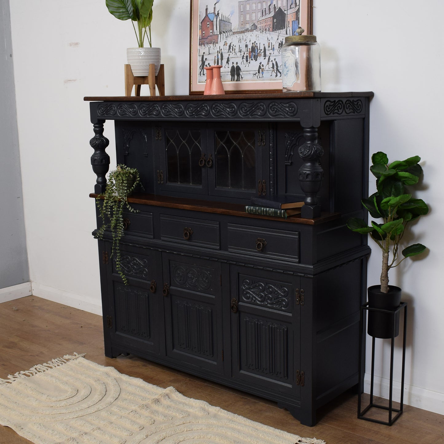 Painted Old Charm Court Cabinet