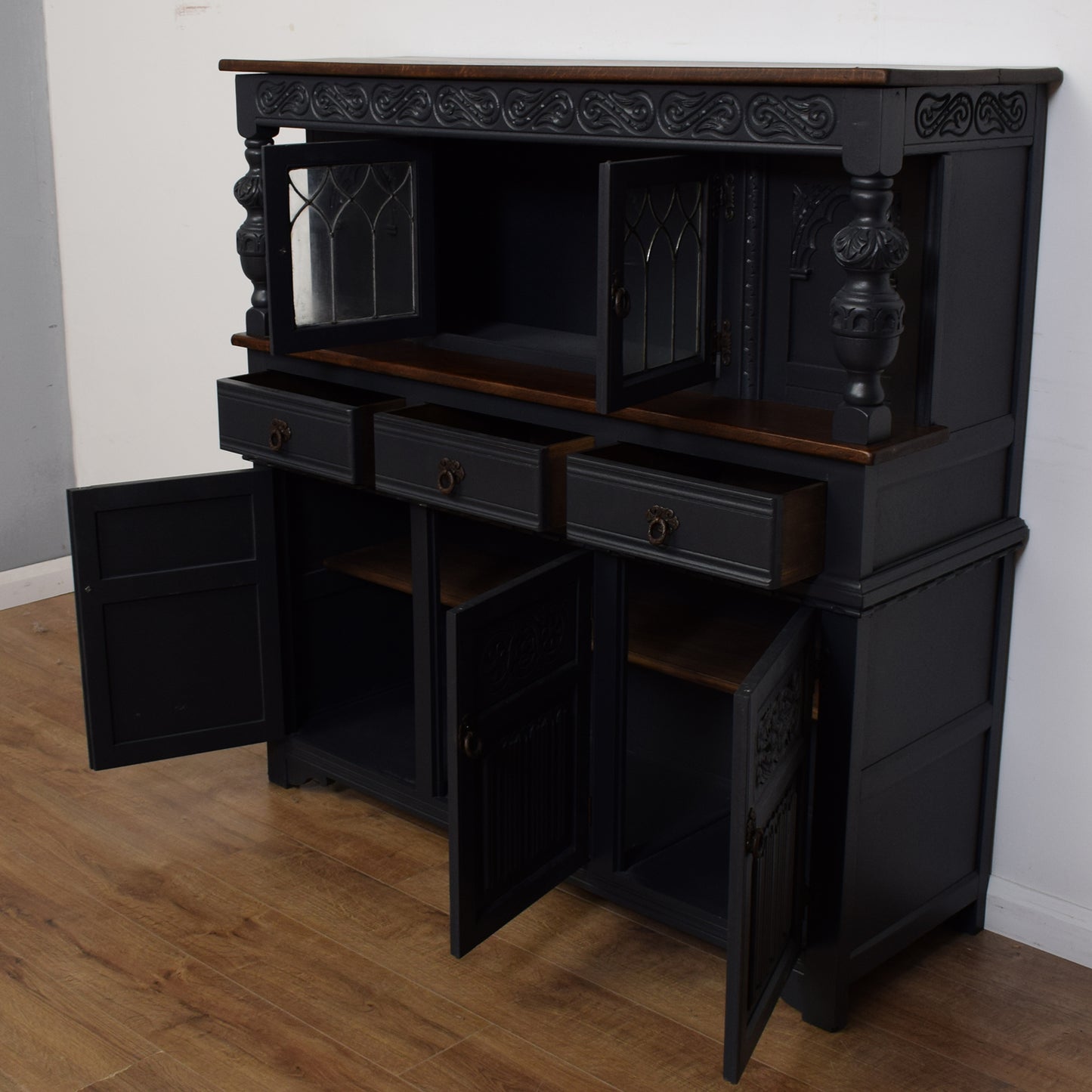 Painted Old Charm Court Cabinet