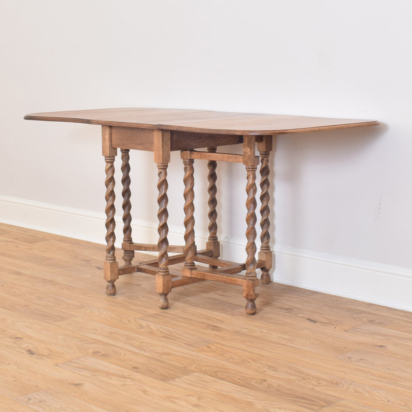 Restored Oak Drop-Leaf Table