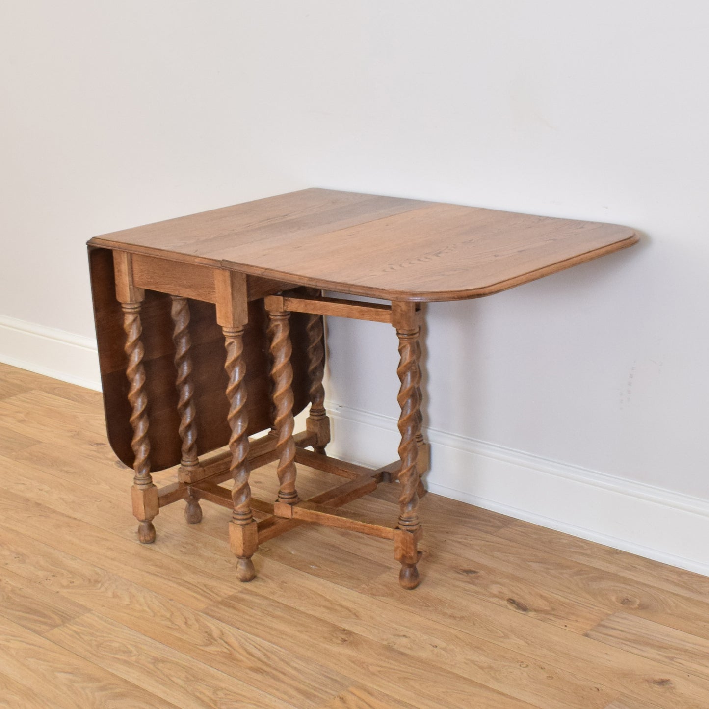Restored Oak Drop-Leaf Table