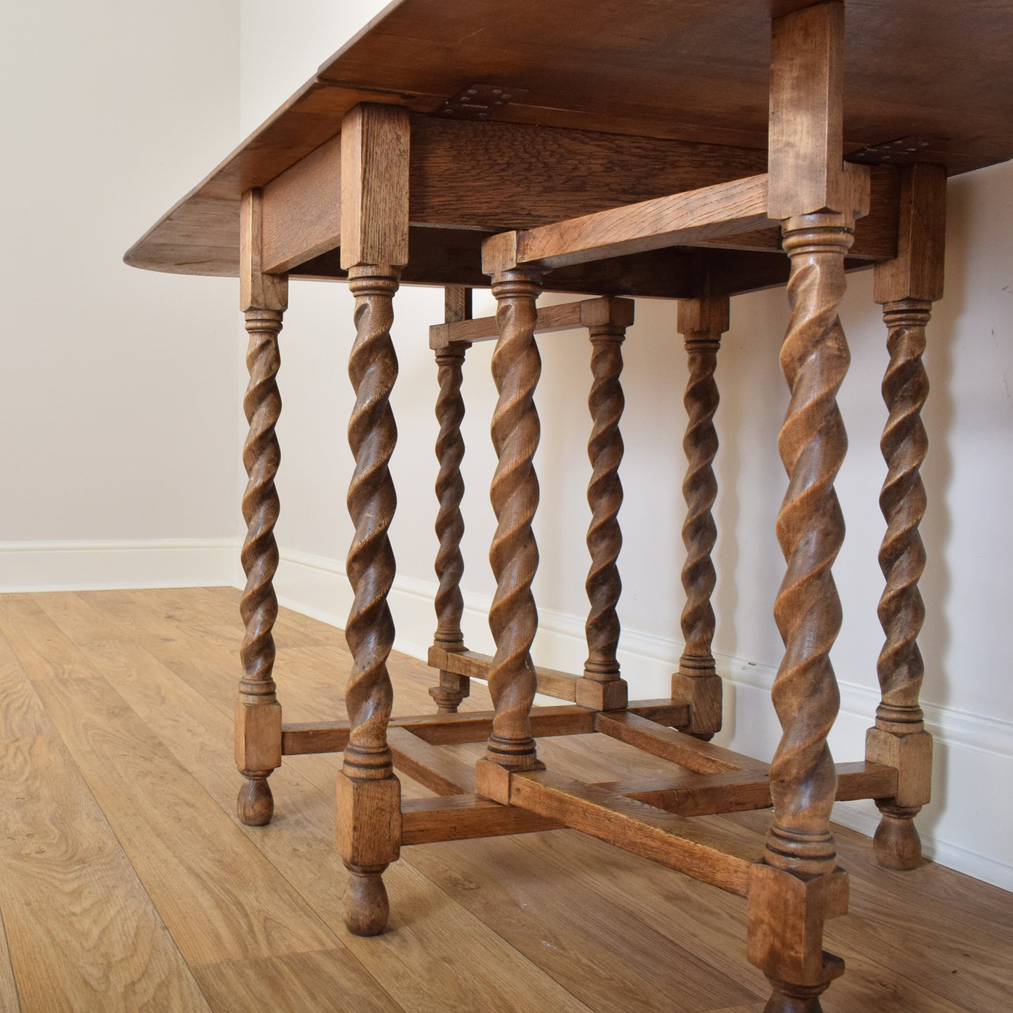 Restored Oak Drop-Leaf Table