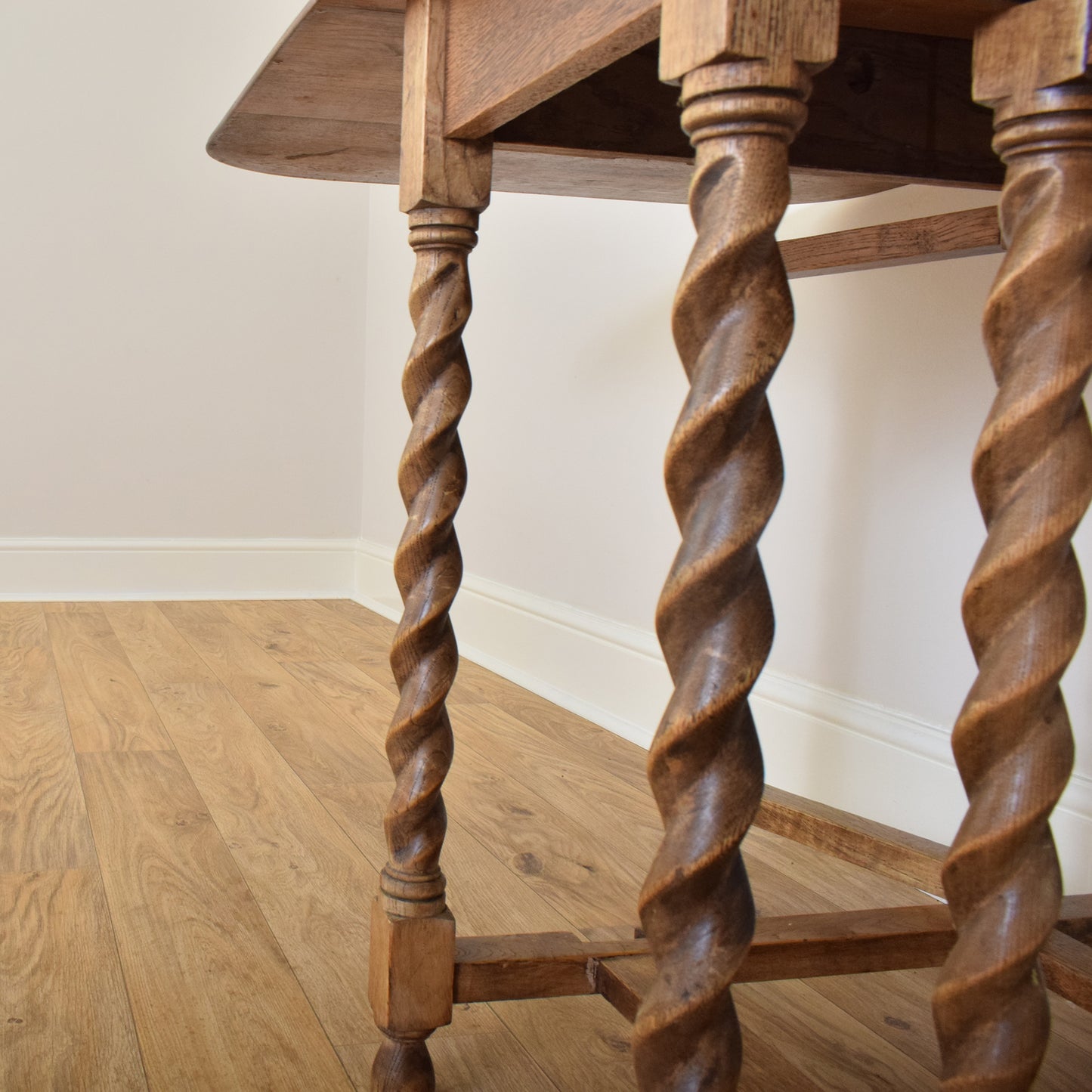 Restored Oak Drop-Leaf Table