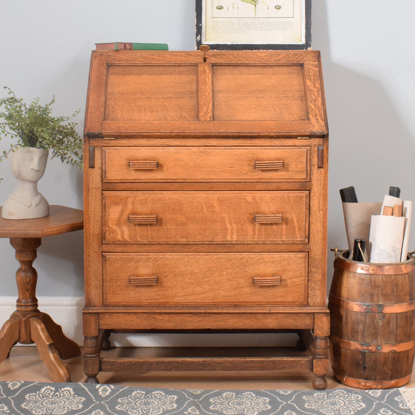 Traditional Oak Bureau