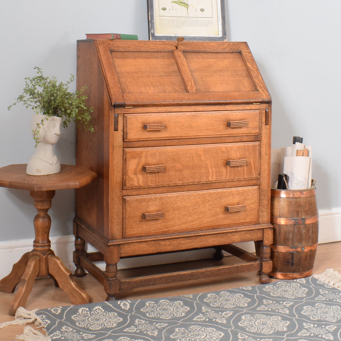 Traditional Oak Bureau