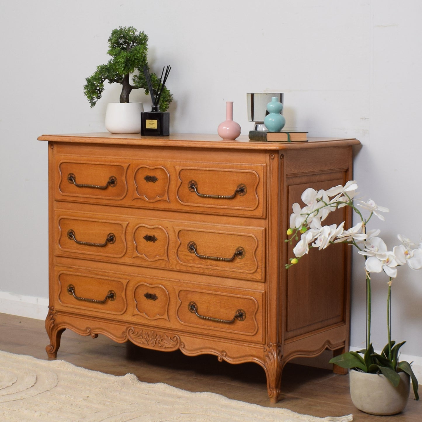 Restored Oak French Chest Of Drawers