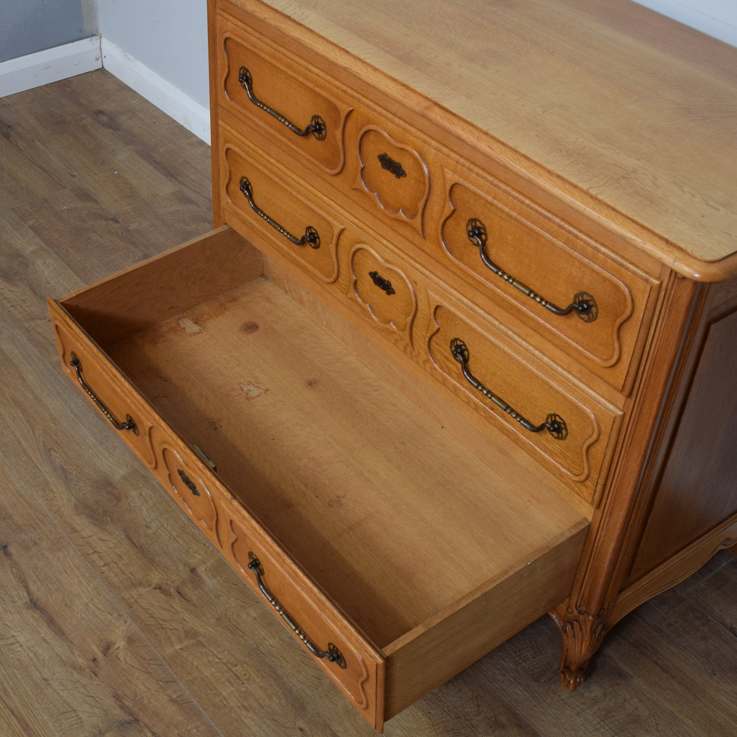 Restored Oak French Chest Of Drawers