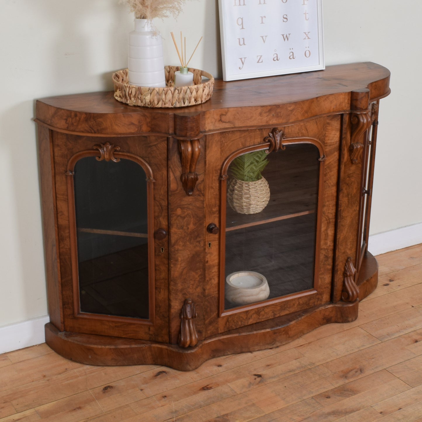 Walnut Glazed Bookcase